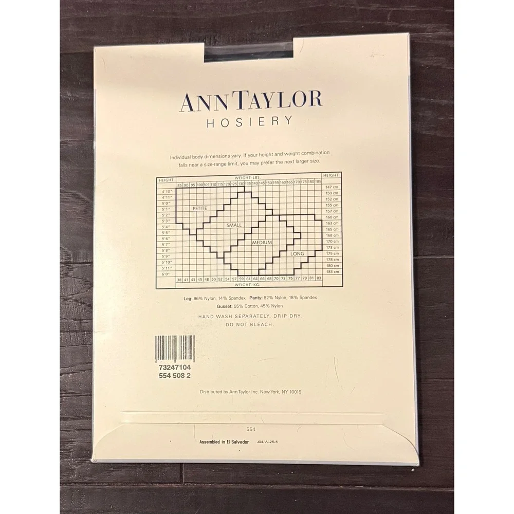 Ann Taylor Womens Small Hosiery Black Sheer Control Top Tights NEW